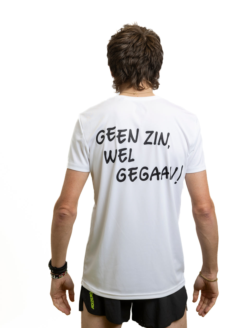 Wit sport T-shirt: Geen zin, wel gegaan!